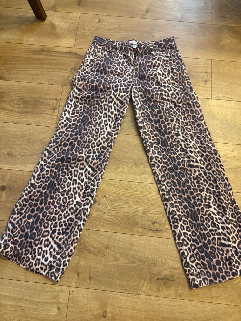 PacSun Leopard-Trim Denim pants - Brown & Black